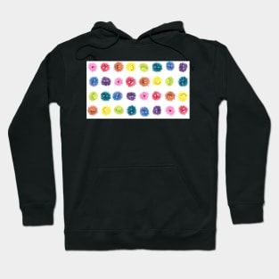 Fluffy Rainbow Monster Faces Polka Dot Hoodie